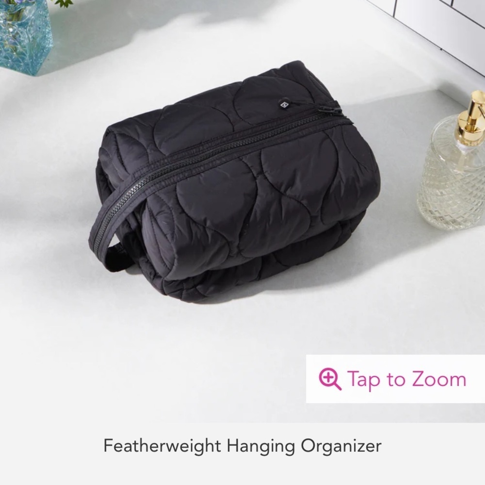 Vera Bradley Featherweight Hanging Organizer BLACK Cosmetic artist garden lining - Picture 2 of 8